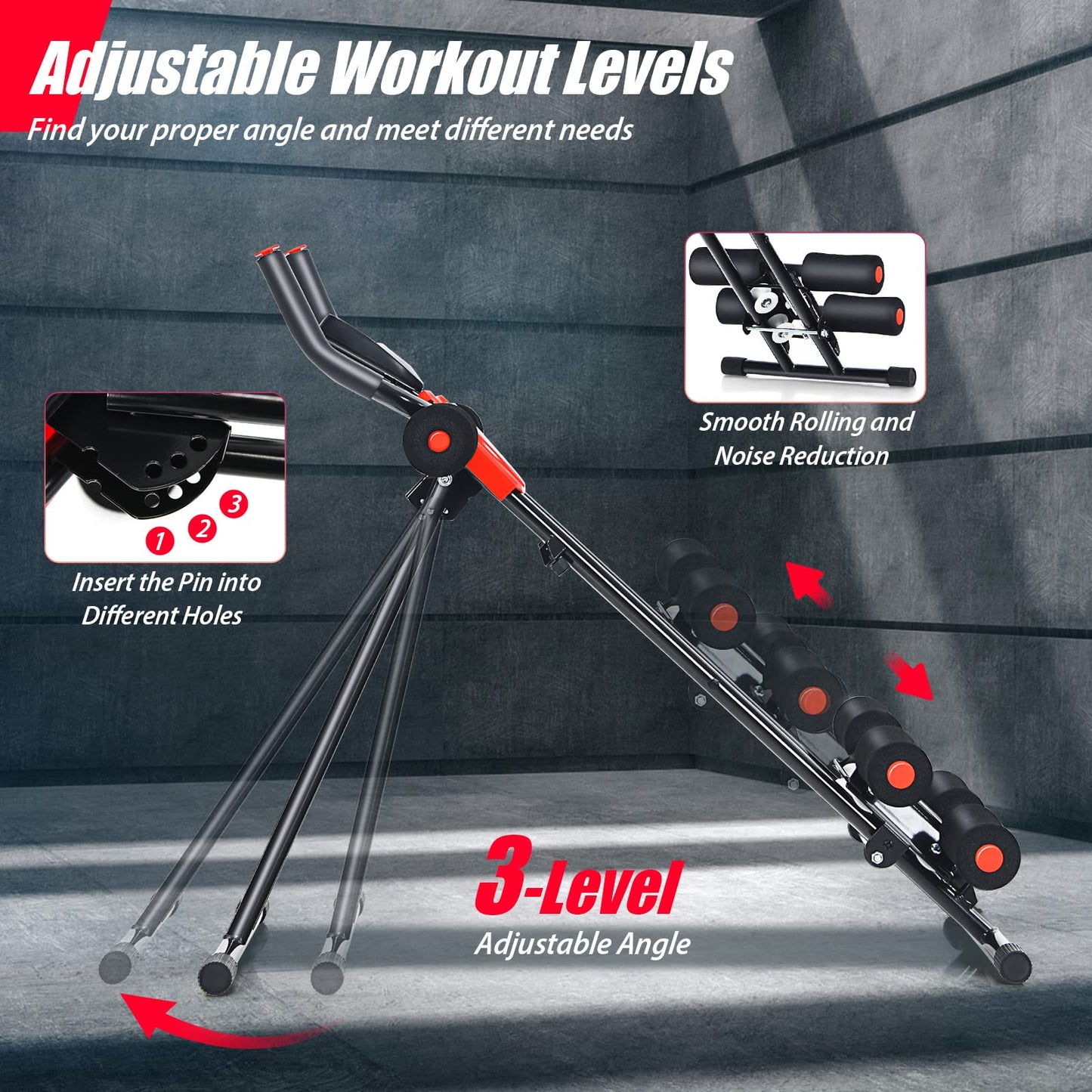 Abdominal Cruncher Machine Foldable Core Abdominal Trainer