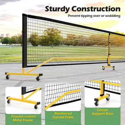 Portable PE Pickleball Net for Outdoor Indoor Driveway Backyard