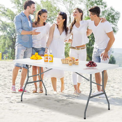 180 cm Portable & Lightweight Folding Camping Table with Carrying Handle