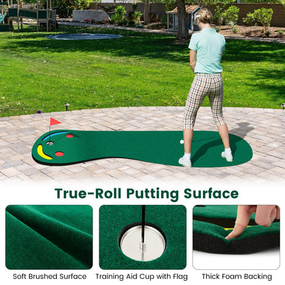 Par Three Putting Mat with 3 Putting Cups 1 Flag and Golf Hole Covers
