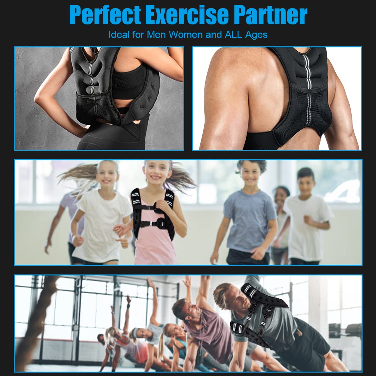 Weighted Vest 5 kg Workout Vest with Adjustable Buckles & Mesh Bag