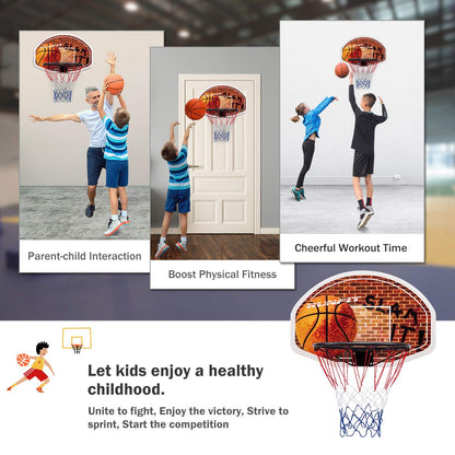 Wall Mounted Fan Backboard W/2 nets Basketball Hoop