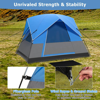 3 Person Outdoor Camping Tent Waterproof Family Tent w/Carrying Bag