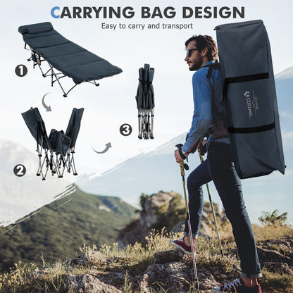 Folding Travel Camping Cot Retractable Military Sleeping Cot