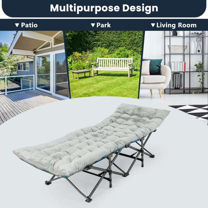 195 x 74 x 7 CM Thickened Recliner Cushion with 4 Fixing Straps, Bed Fixing Pocke