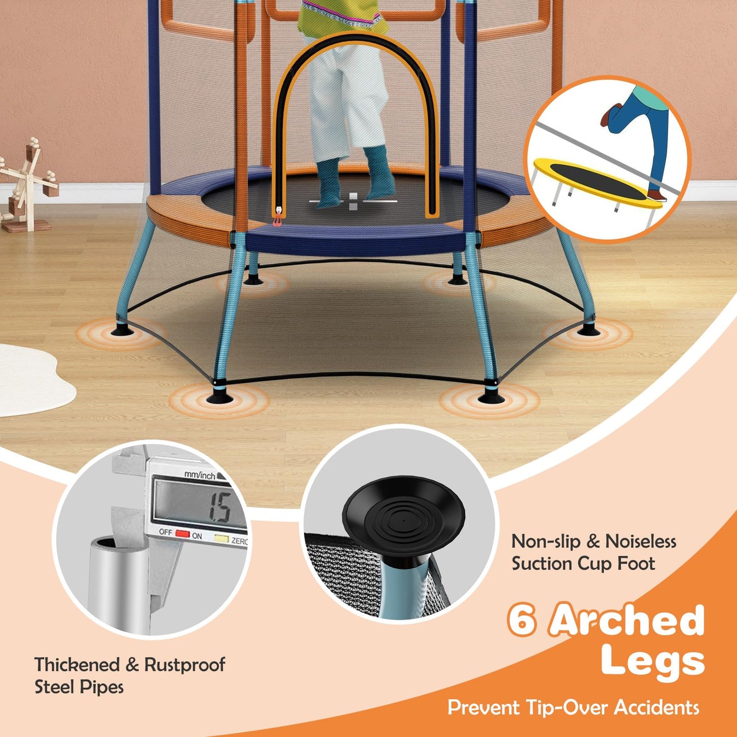 48" Mini Trampoline w/Safety Enclosure Net