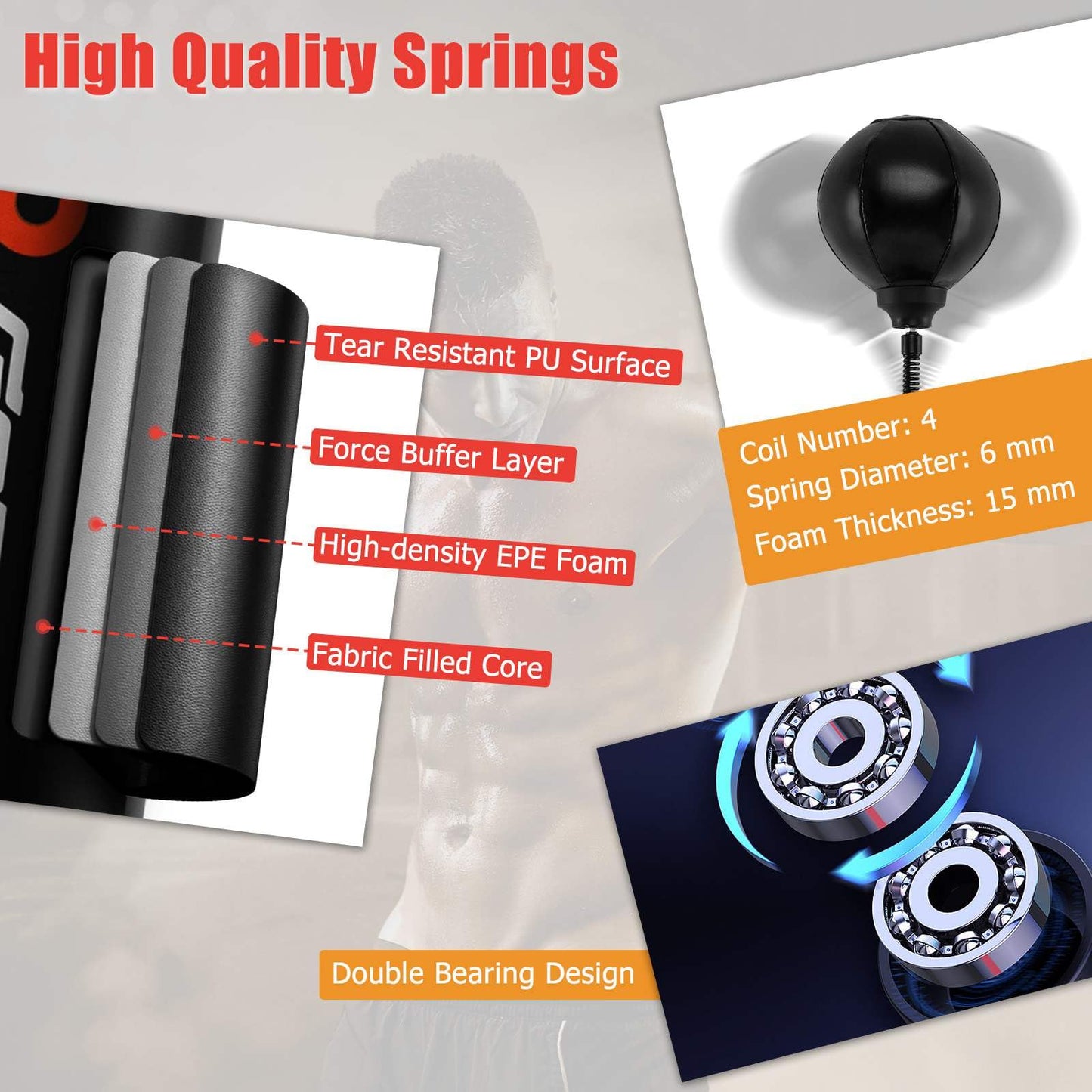 Freestanding 360°Spinning Bar w/Dual Boxing Speed Balls