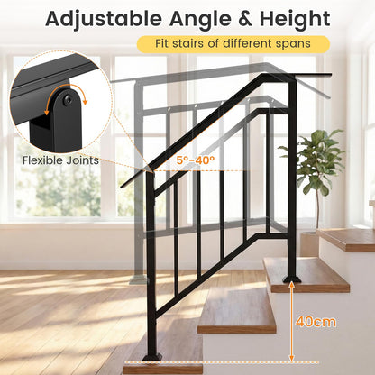 2 Pack Handrails for Outdoor Steps with Adjustable Angle