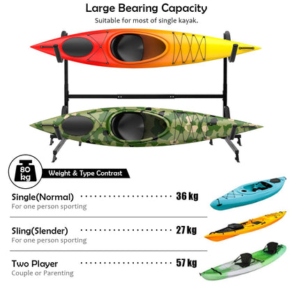 Freestanding Kayak Rack Heavy Duty Dual Storage Rack