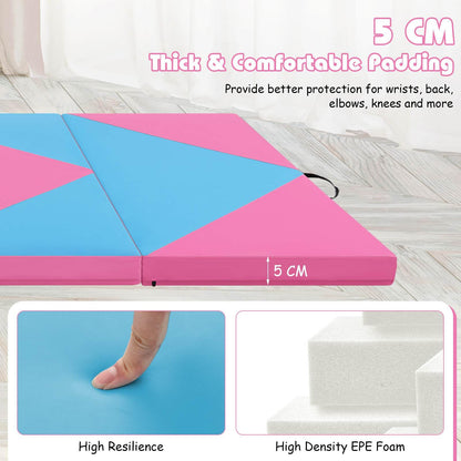 240 x 117 x 5 cm Gymnastics Mat with Carrying Handles & Hook and Loop Fasteners