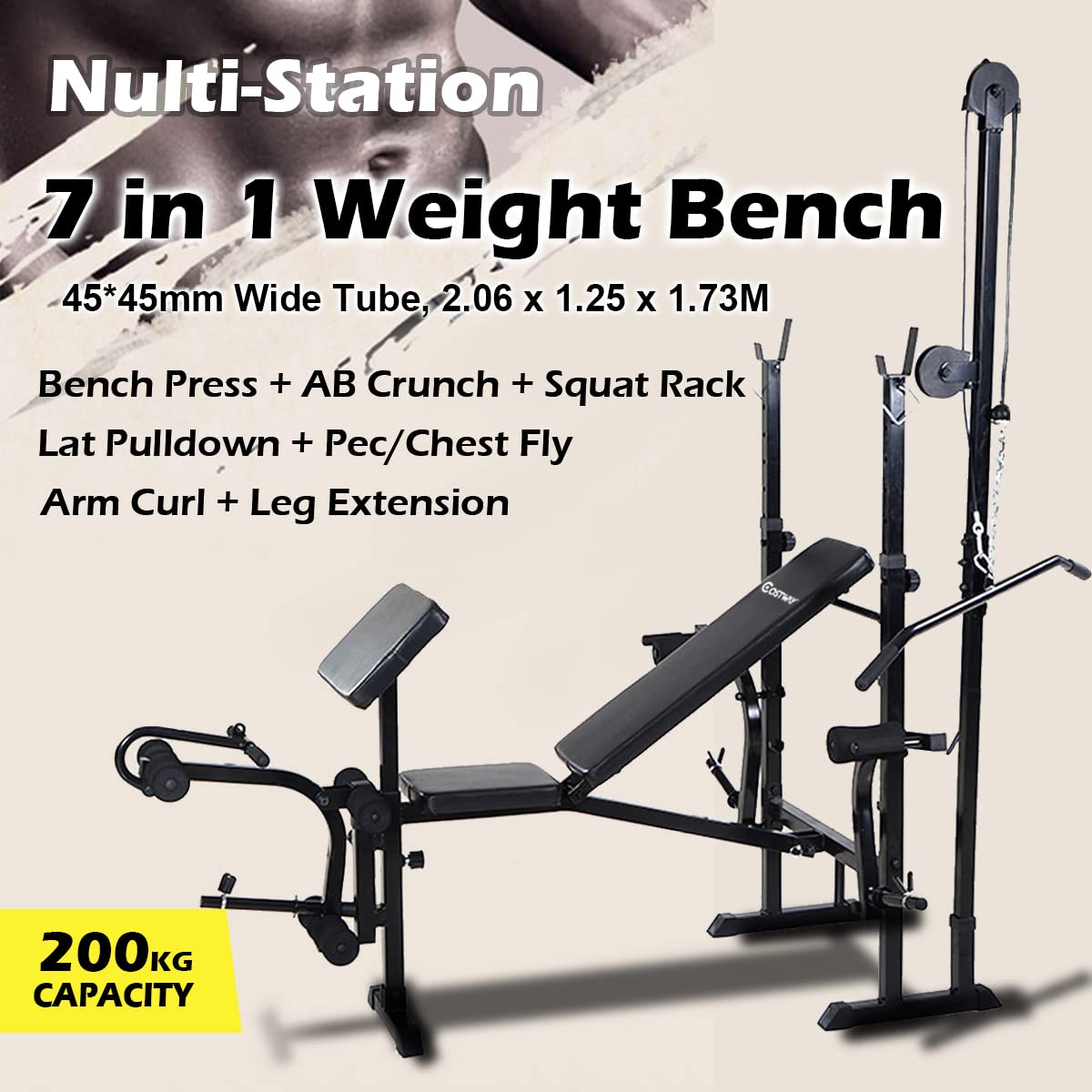 Foldable Weight Lifting Bed Multifunctional Weight Lifting Bench