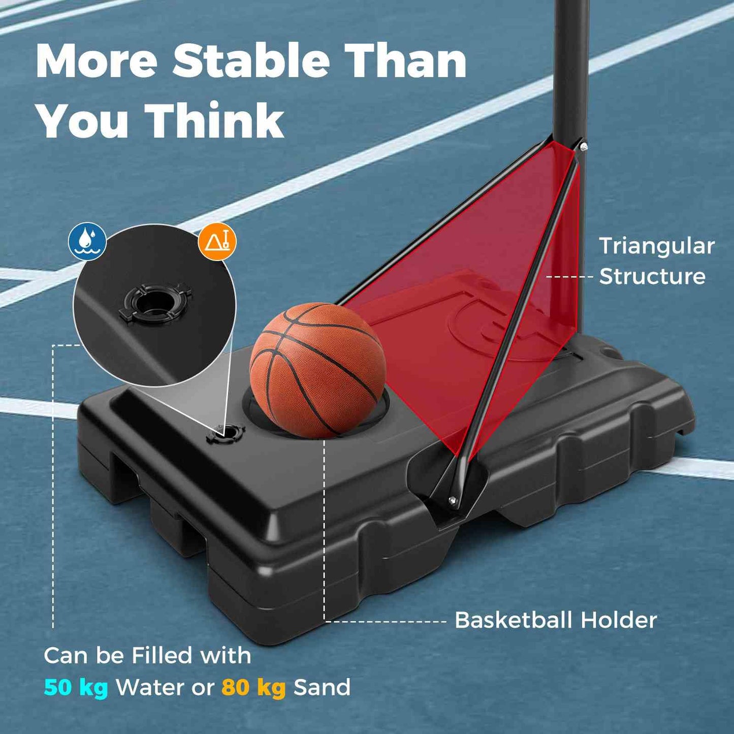 Portable Basketball Hoop for Kids Teens Adults