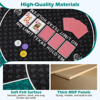 1.2M 6-Player Foldable Poker Table Top