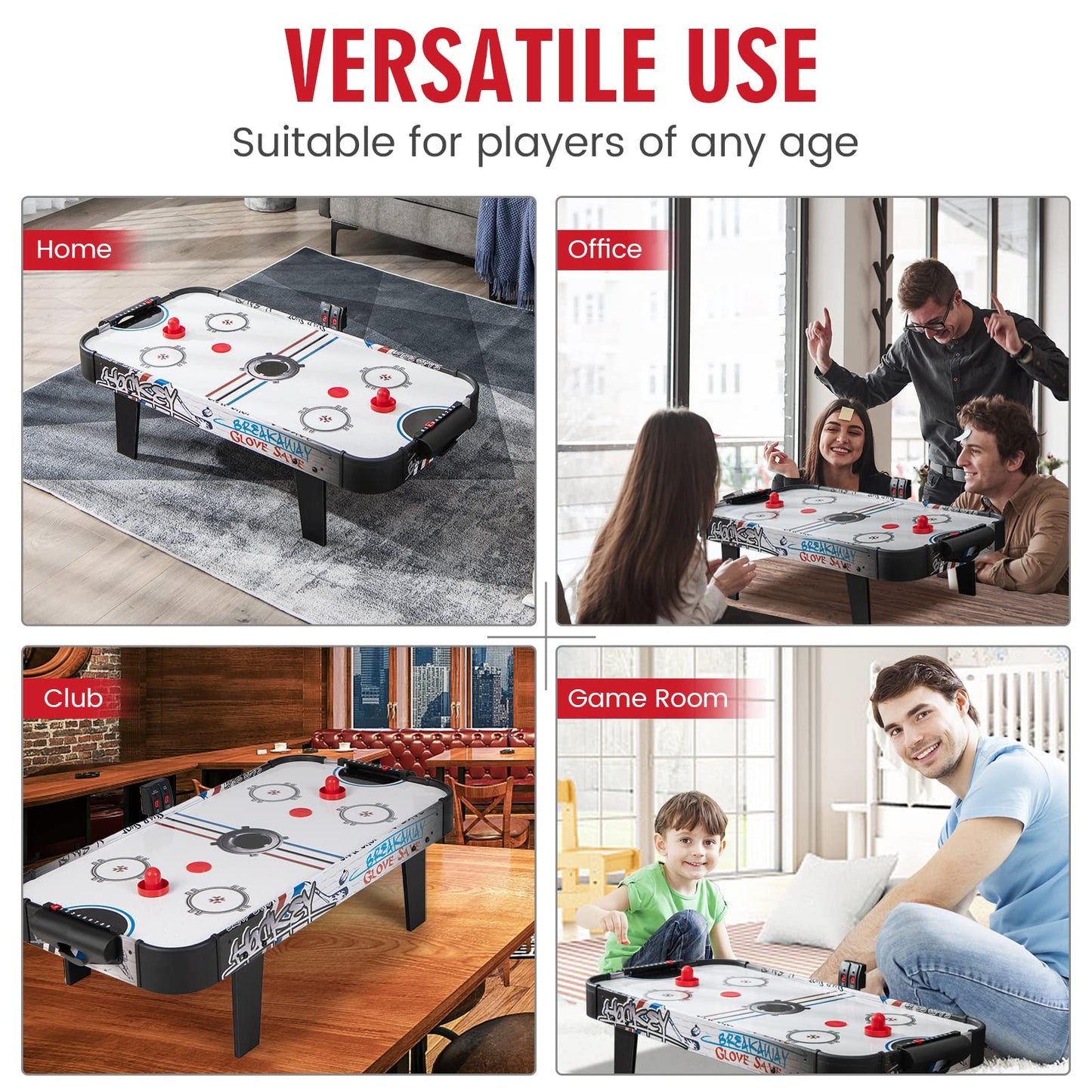 107cm Air Powered Hockey Table W/ 2 Pucks