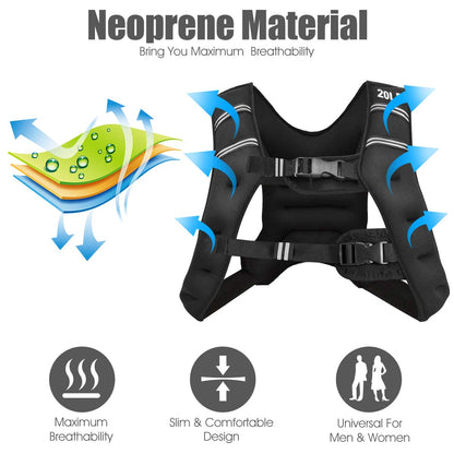 Weighted Vest 9 Workout Vest with Adjustable Buckles & Mesh Bag