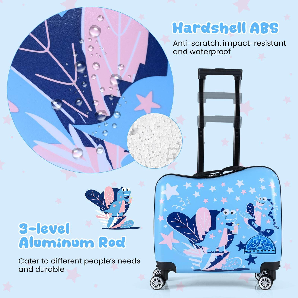 2 Pieces Kid Luggage Set with Spinner Wheels