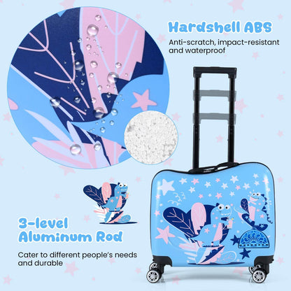 2 Pieces Kid Luggage Set with Spinner Wheels