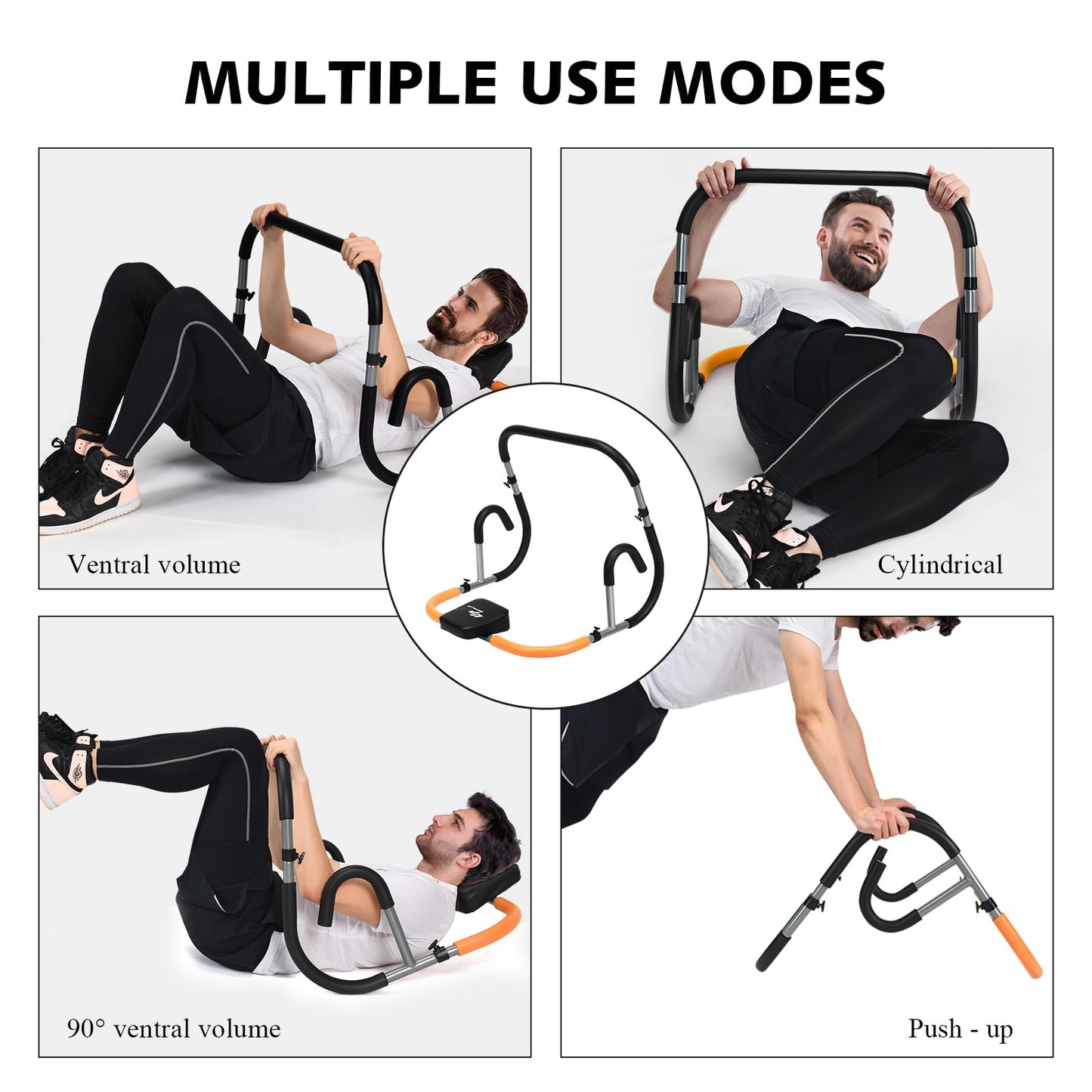 Ab Cruncher Machine Portable Ab Mat Trainer with Padded Headrest for Core Muscle Strength Sit Up Training