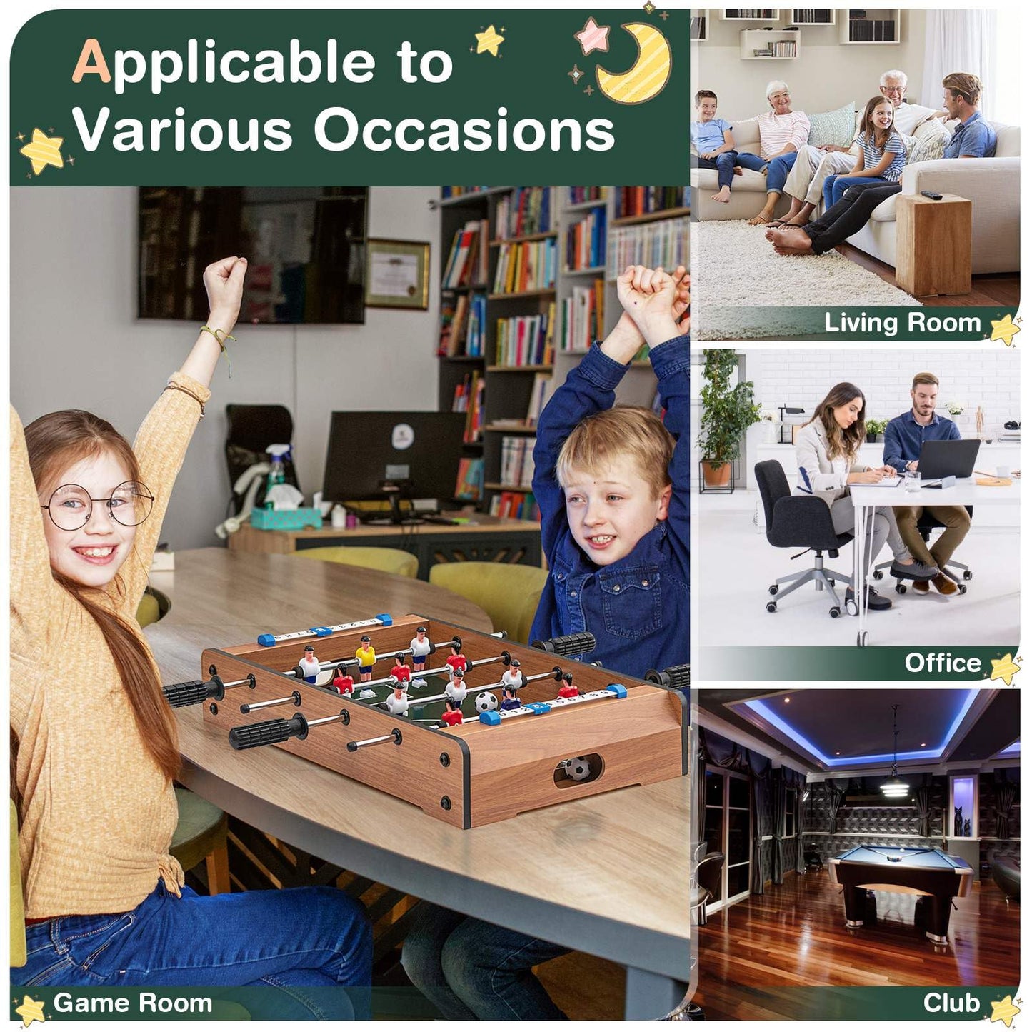 51cm Foosball Table with 2 Balls and 12 Players