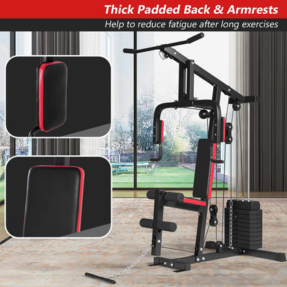 Multifunction Home Gym Station Indoor Strength Training Fitness Machine w/45 kg Weight Stack