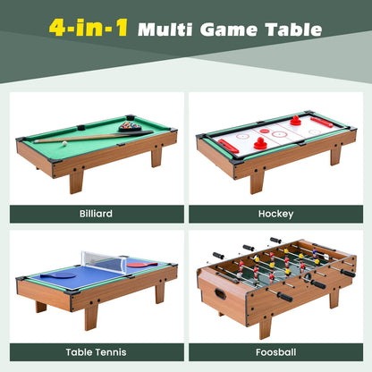 4 in 1 Combo Game Table Set for Kids & Adults