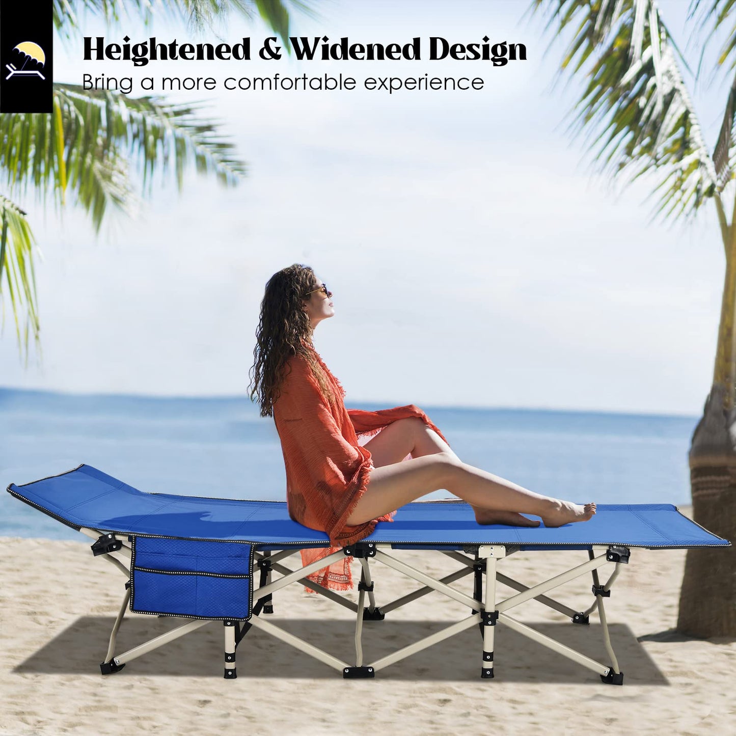Foldable Camping Cot Load up to 400KG for Camp Beach Office