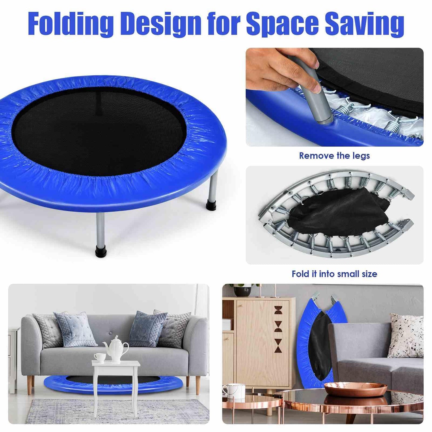 Mini Folding Trampoline for Indoor and Outdoor Activities