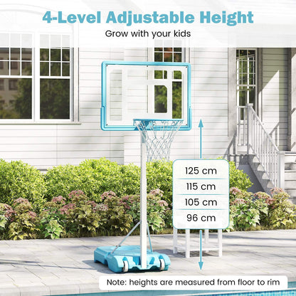Pool Basketball Hoop with 82cm Shatterproof Backboard for Indoor Outdoor