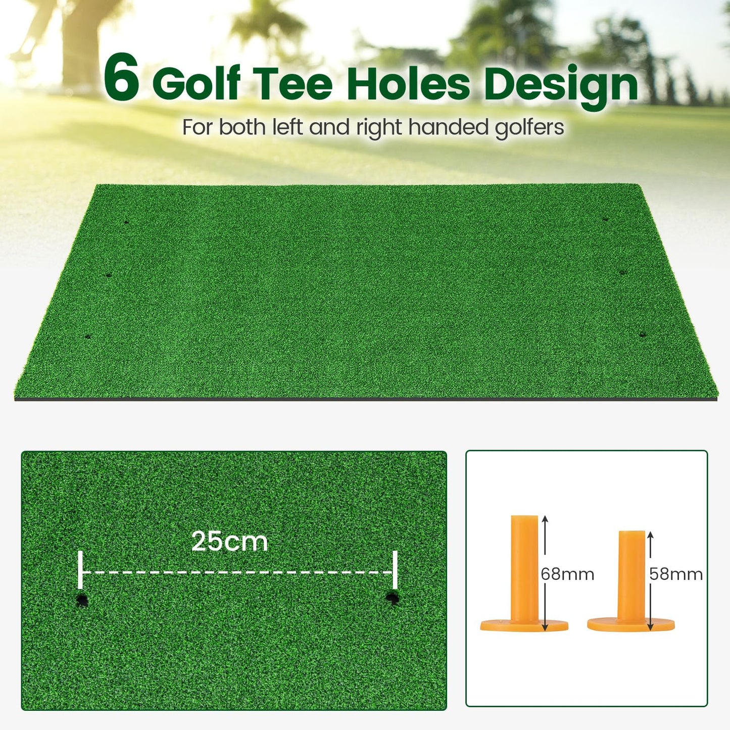 Golf Hitting Mat Artificial Turf Mat for Indoor Outdoor Golf Practice