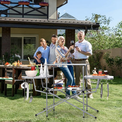 Folding Camping Table with Carry Bag Folding BBQ Table Grilling Stand