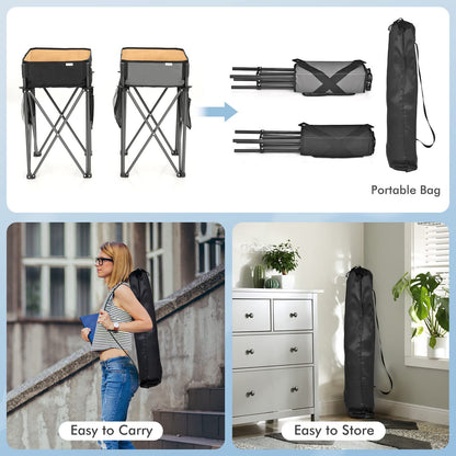 2 PCS Portable Picnic Tables with Large Capacity Storage Sink