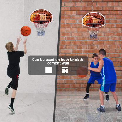 Wall Mounted Fan Backboard W/2 nets Basketball Hoop