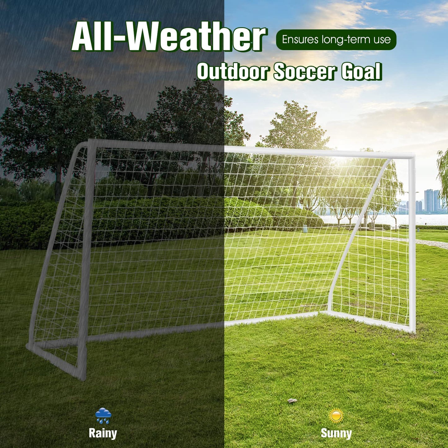 Portable Soccer Goal with Strong PVC Frame & High-Strength Netting