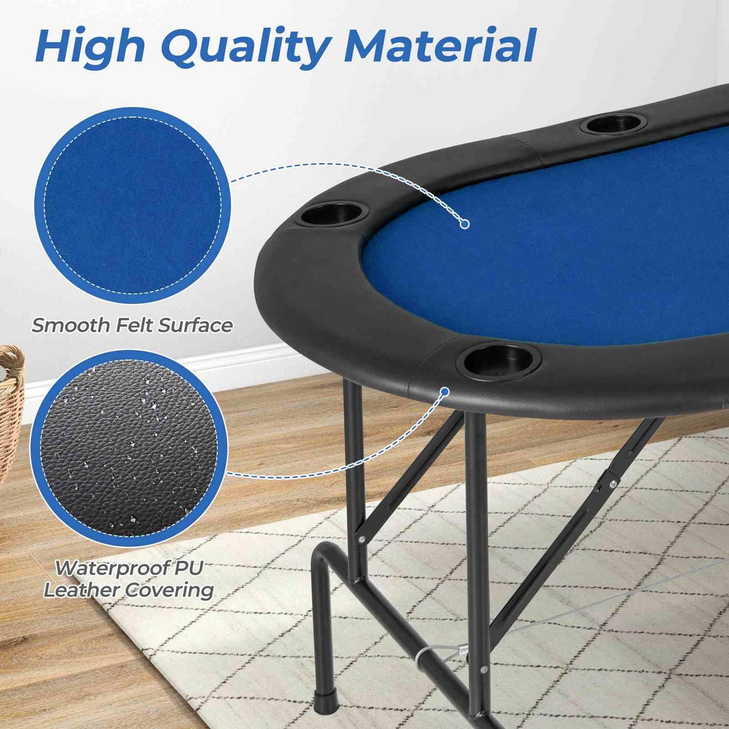 Folding Cardboard Game Table w/8 Cup Holders