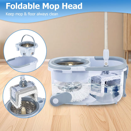 Mop and Bucket Set Hands-Free Washing
