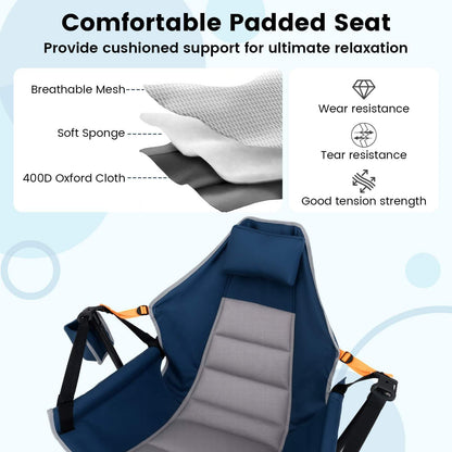 Oversized Hammock Camping Chair for Adults with Cup Holder Support 150 KG