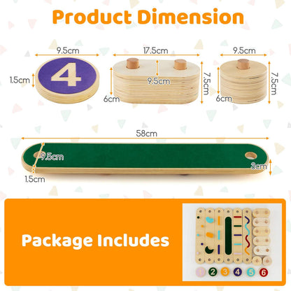 Wooden Kids Balance Beam Set with Stepping Stones