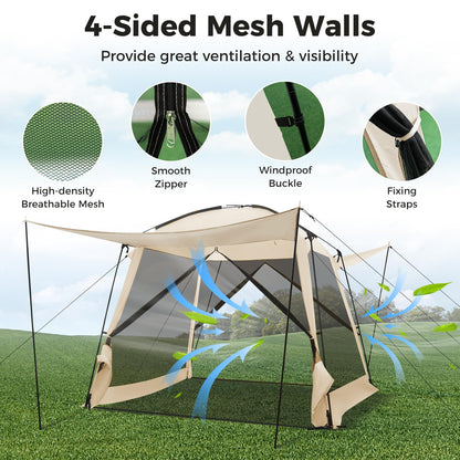 Screen Dome Camping Tent for 6-8 People Easy Setup