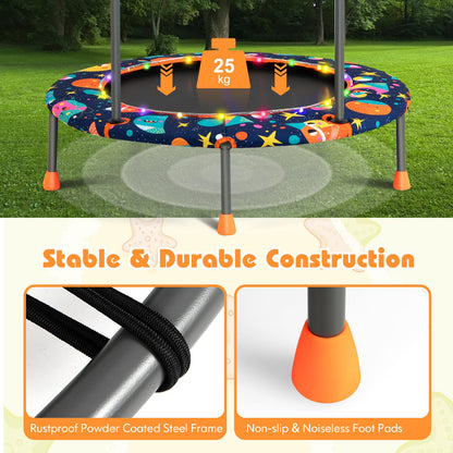 Toddler Music Trampoline with Colorful LED Lights for Kids