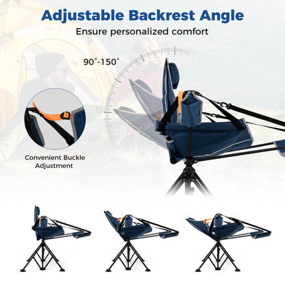 Oversized Hammock Camping Chair with Footrest for Adults with Cup Holder