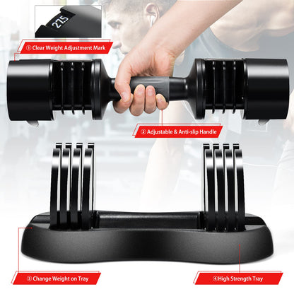 5-in-1 Adjustable Dumbbell Single Dumbbell with Adjustable & Non-Slip Metal Handle
