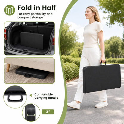 34” Folding Table, Square Foldable Card Table