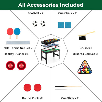 4 in 1 Multi Game Soccer Table Set for Game Rooms & Bars & Party