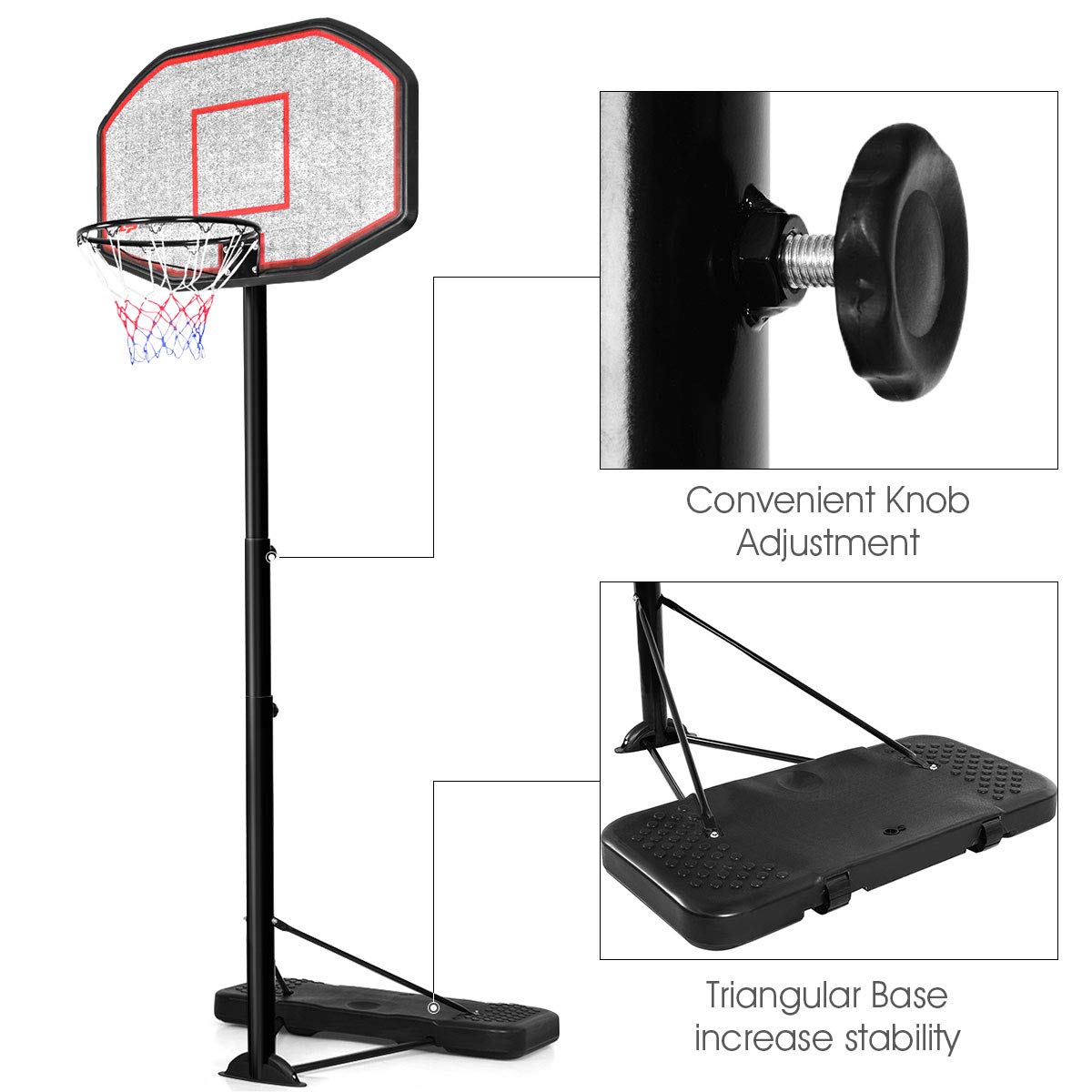 Portable Basketball Hoop 10 Ft Adjustable Height