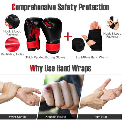 Kids Hanging Punching Bag Set 5 kg Youth Boxing Bag W/Punch Gloves Hand Wraps & Storage Bag