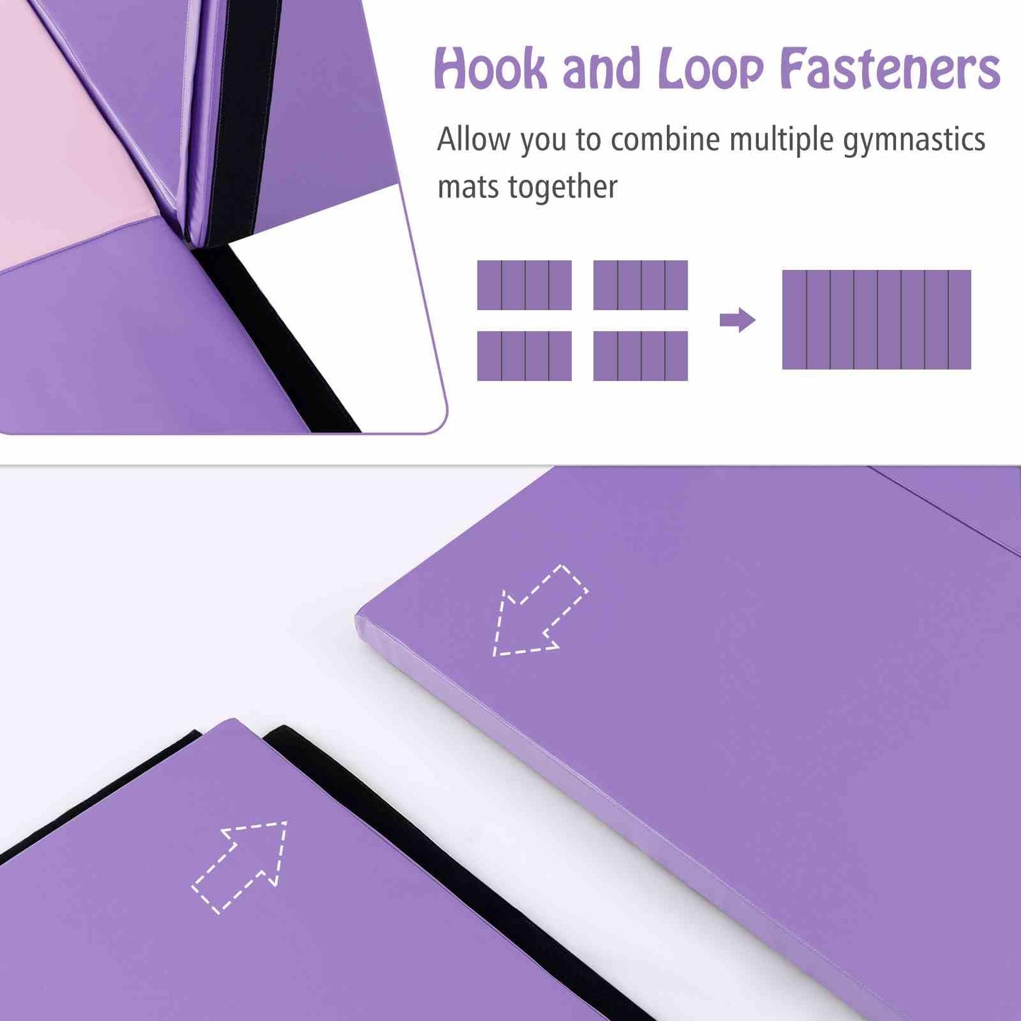 240 cm x 116 cm x 5 cm Folding Gymnastics Mat with Carry Handles