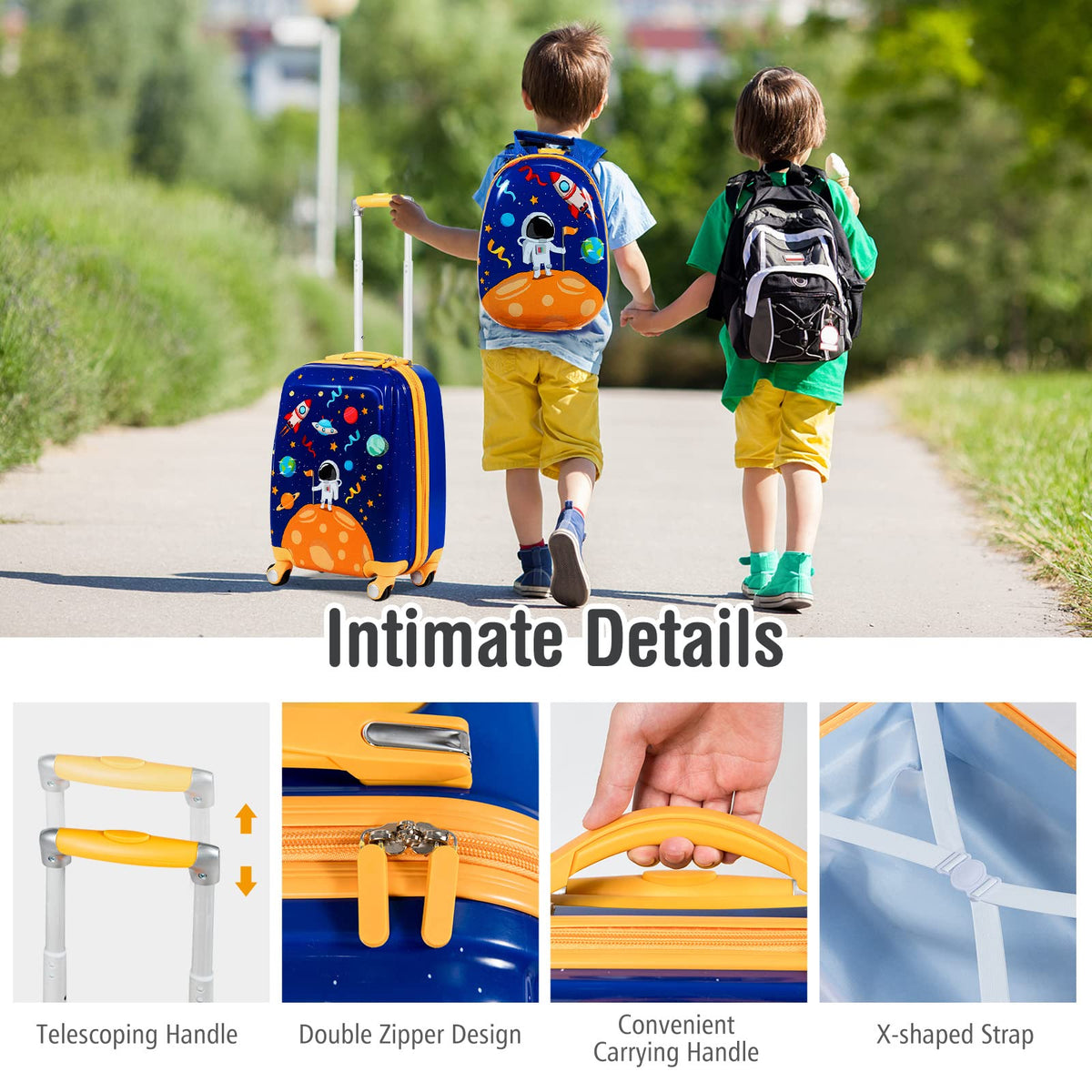 Kids Luggage Set with 4 Multidirectional wheels for Travel