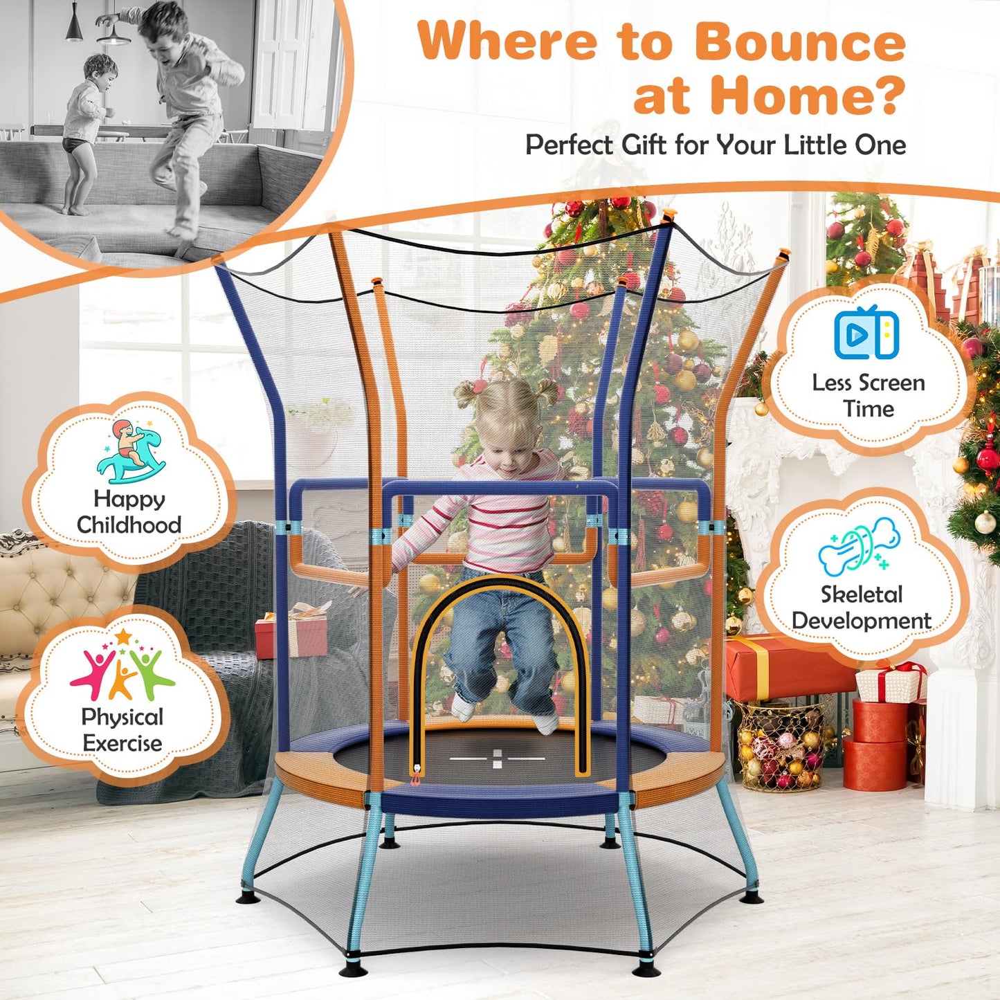 48" Mini Trampoline w/Safety Enclosure Net