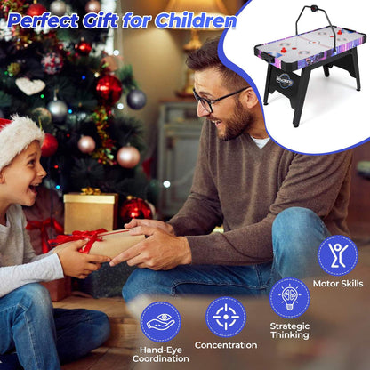 145CM Air Hockey Table with Powerful 12V Motor and LED Digital Scoreboard
