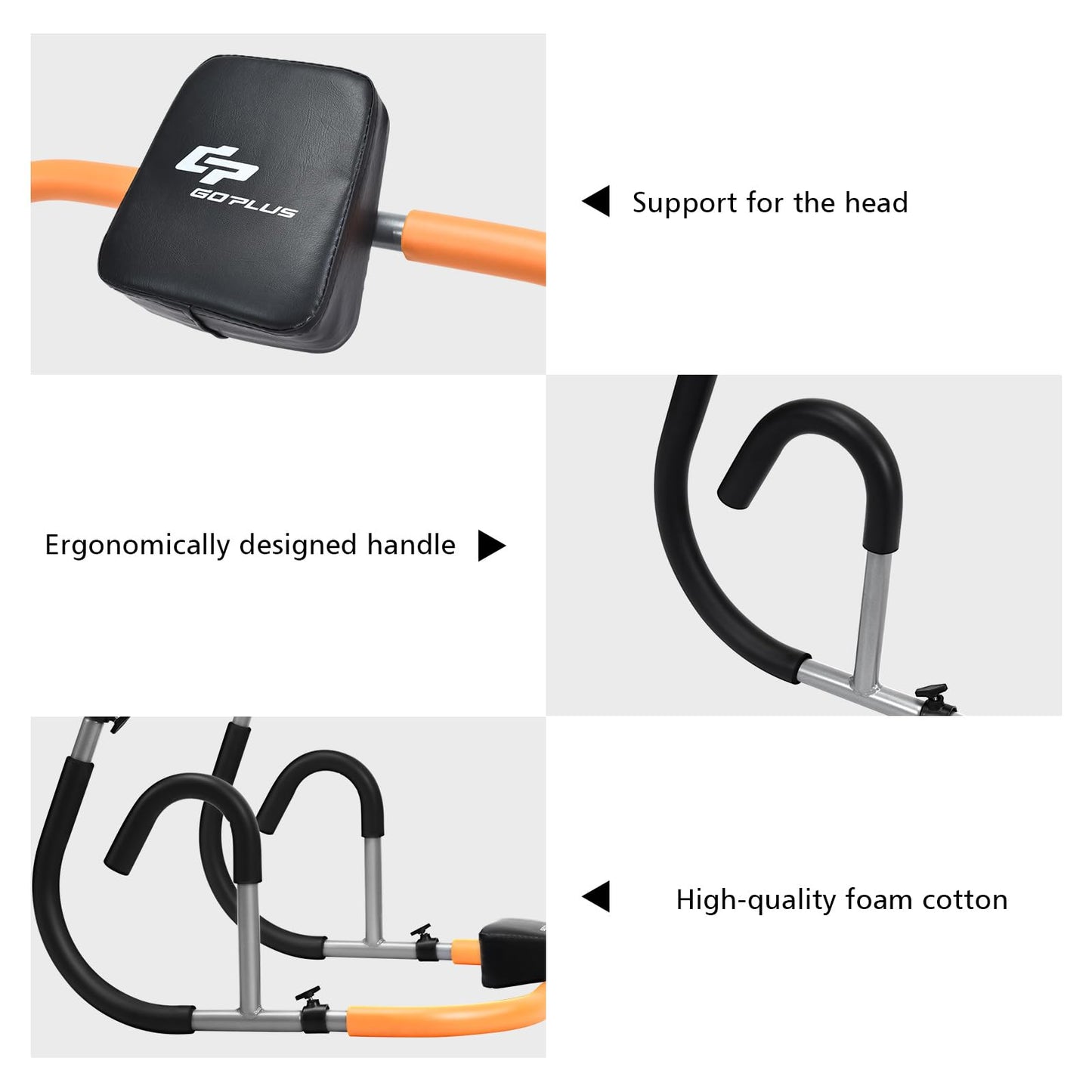 Ab Cruncher Machine Portable Ab Mat Trainer with Padded Headrest for Core Muscle Strength Sit Up Training